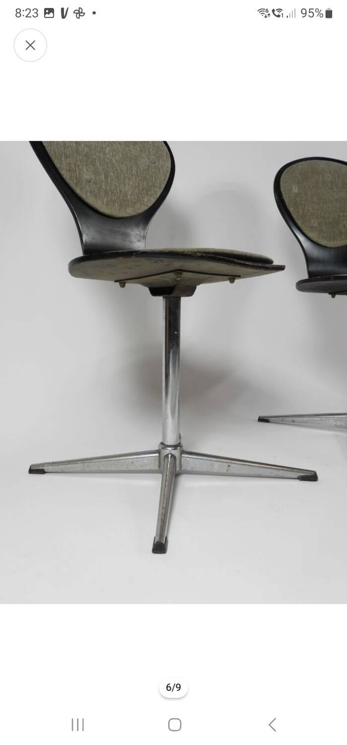 Elmar FLÖTOTTO (20th century). Pair of laminated wood chairs…