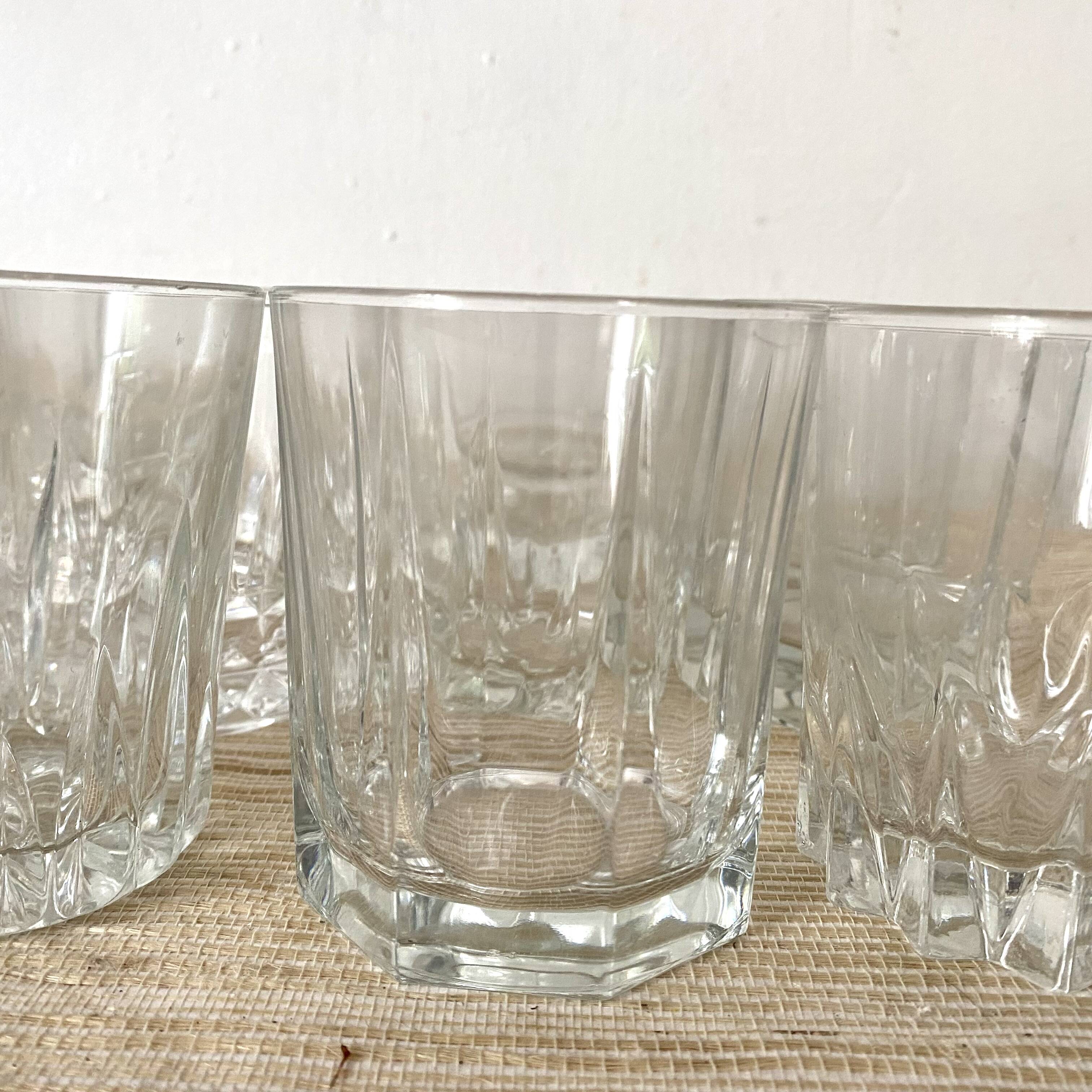 Whiskey glasses, mismatched water glasses