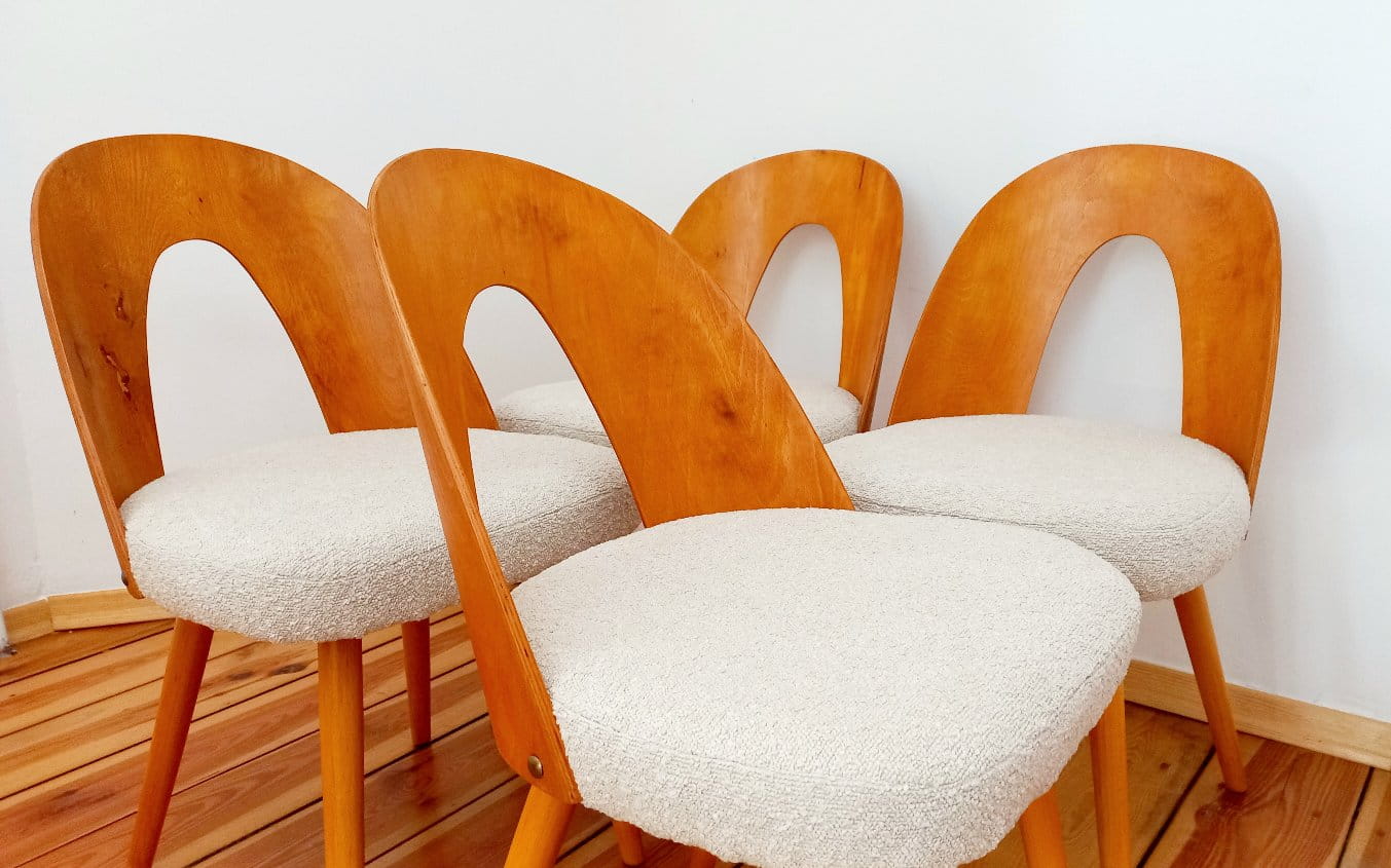 A set of four chairs, proj. A. Suman, Tatr Nabytok, Czechoslovakia, 1960s