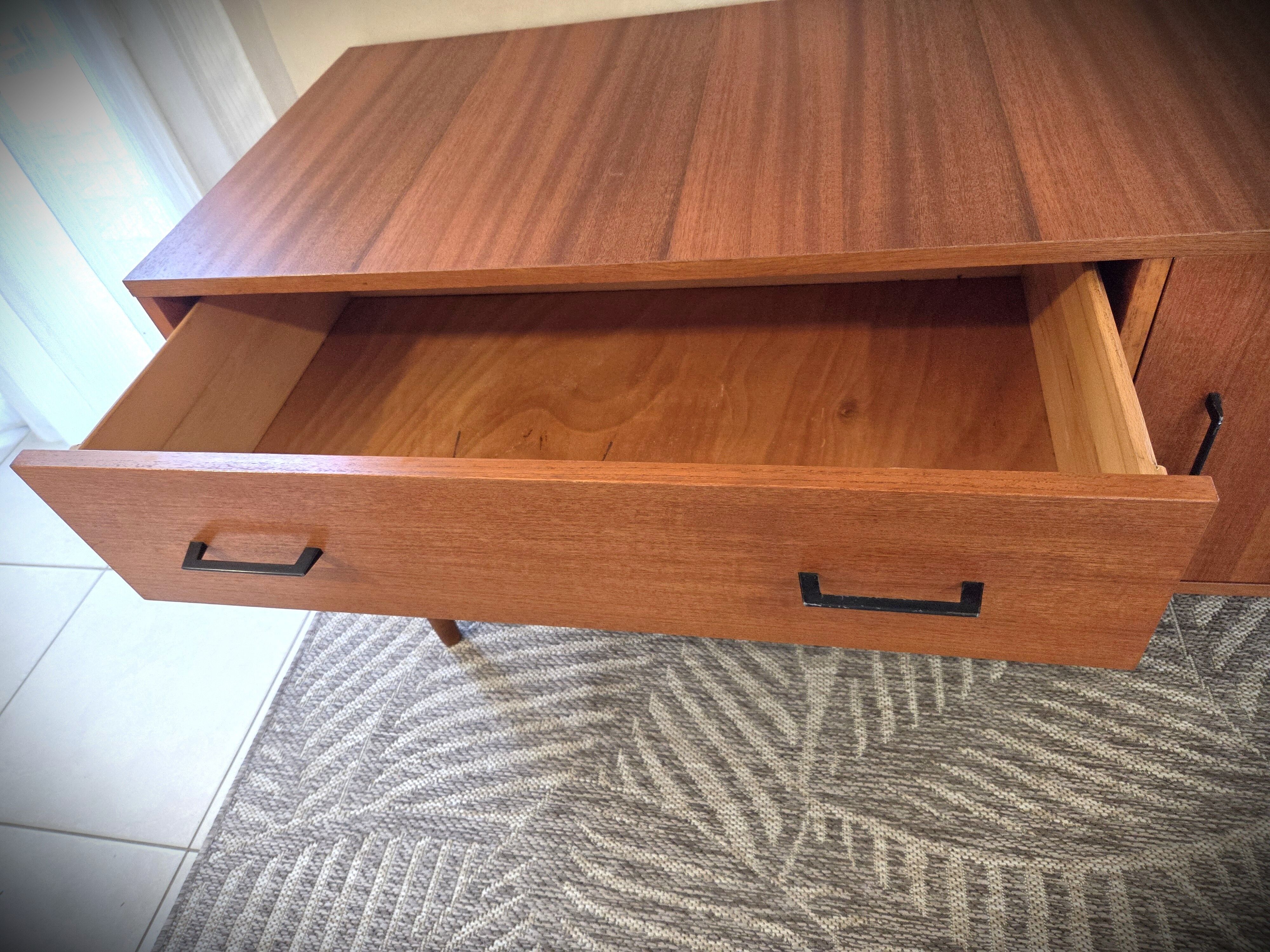 Low Scandinavian enfilade in teak, late 1960s.