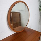 Vintage wooden round mirror MDK, 65 cm
