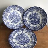 3 Luneville Flat Plates Toile De Jouy Style Picnic Decor