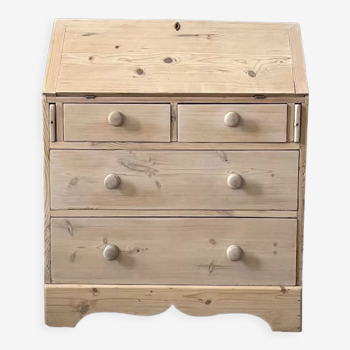 English chest of drawers topped with a sloping secretary