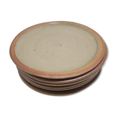Série de 7 assiettes en grès