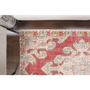 Vintage Turkish Oushak Handmade Wool Cotton Red Area Rug 127x209