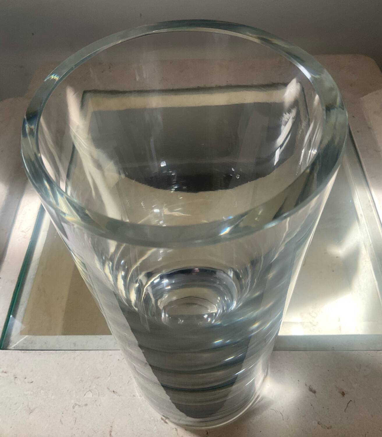 Large crystal cylinder vase - France
