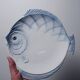 Vintage fish service in Czechoslovak porcelain, 6 plates and one dish.