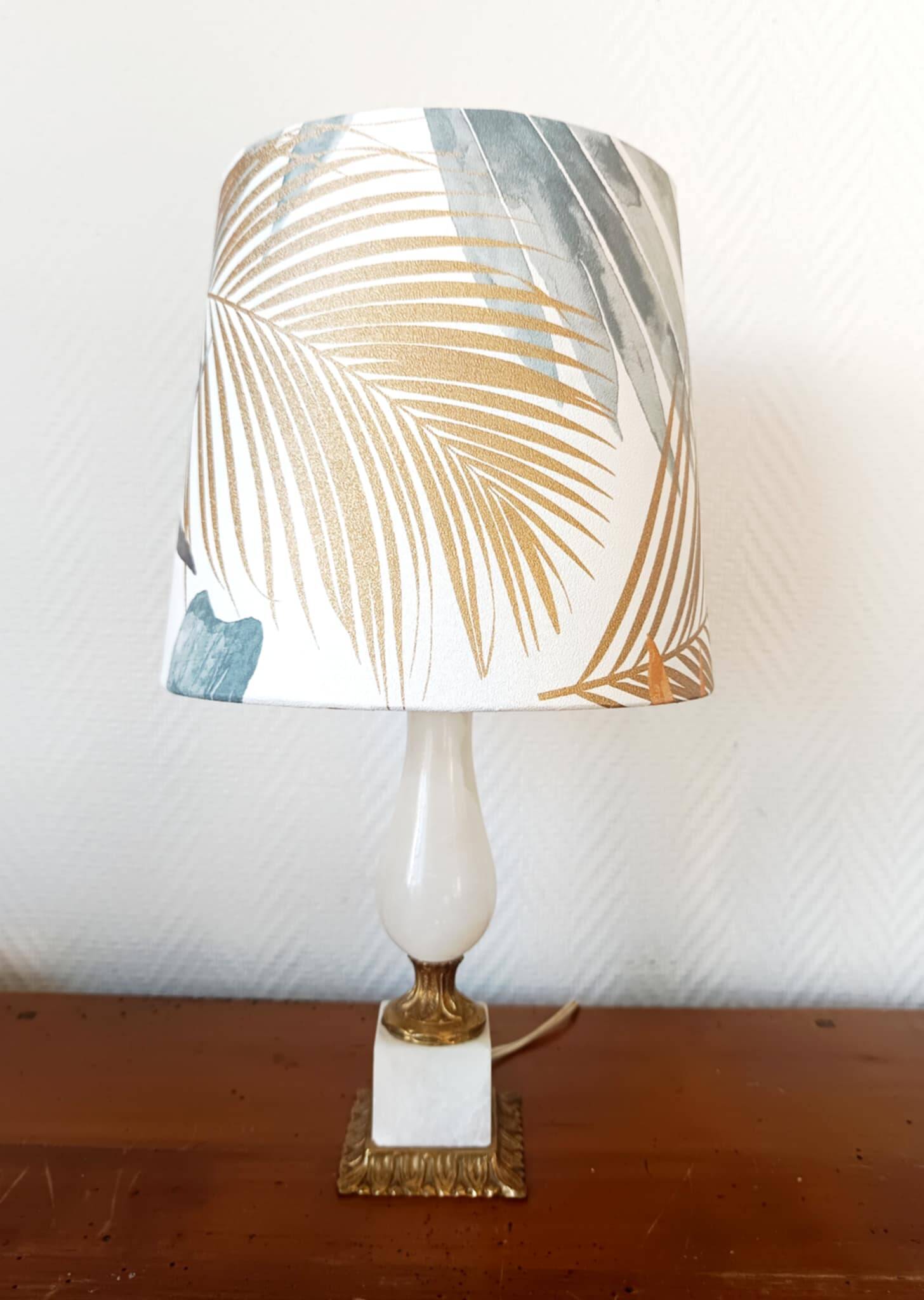 Alabaster and gilt bronze lamp