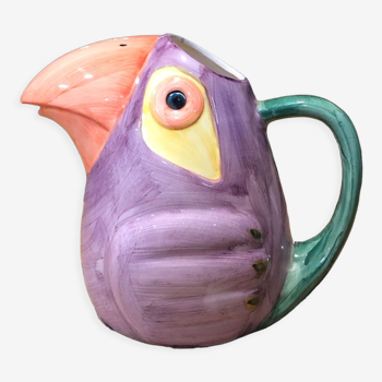 Vintage ceramic toucan pitcher