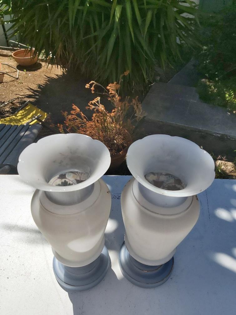 Paire de vases en opaline romantique Napoléon III