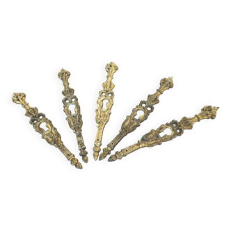 Set of five bronze lock entries
