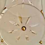 Veca ceiling lamp floral model gold structure, italy 1980s