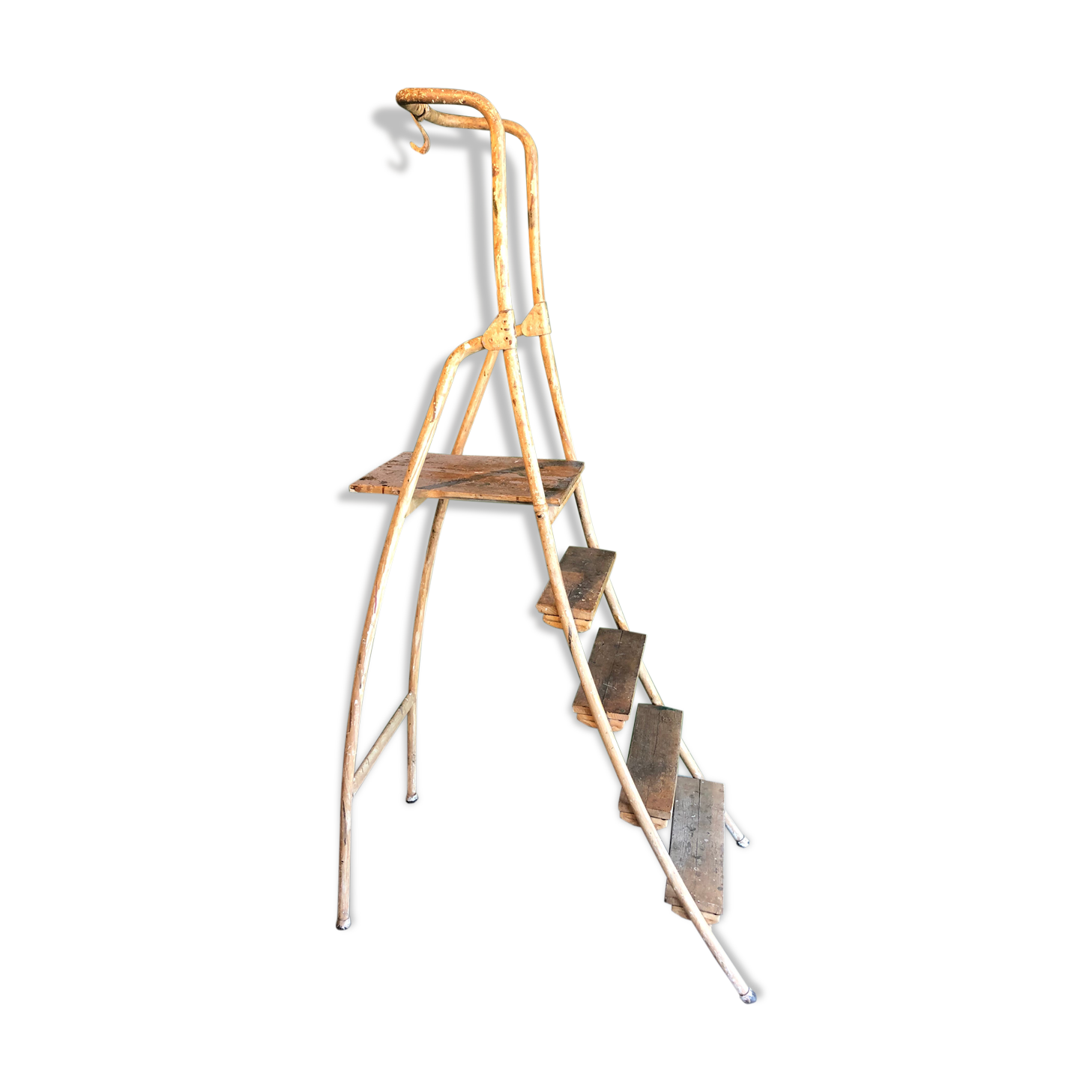 Industrial old sturdy wooden ladder