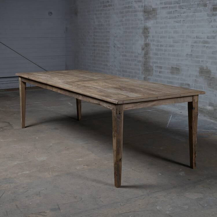French style solid oak farmhouse table - 300 cm length