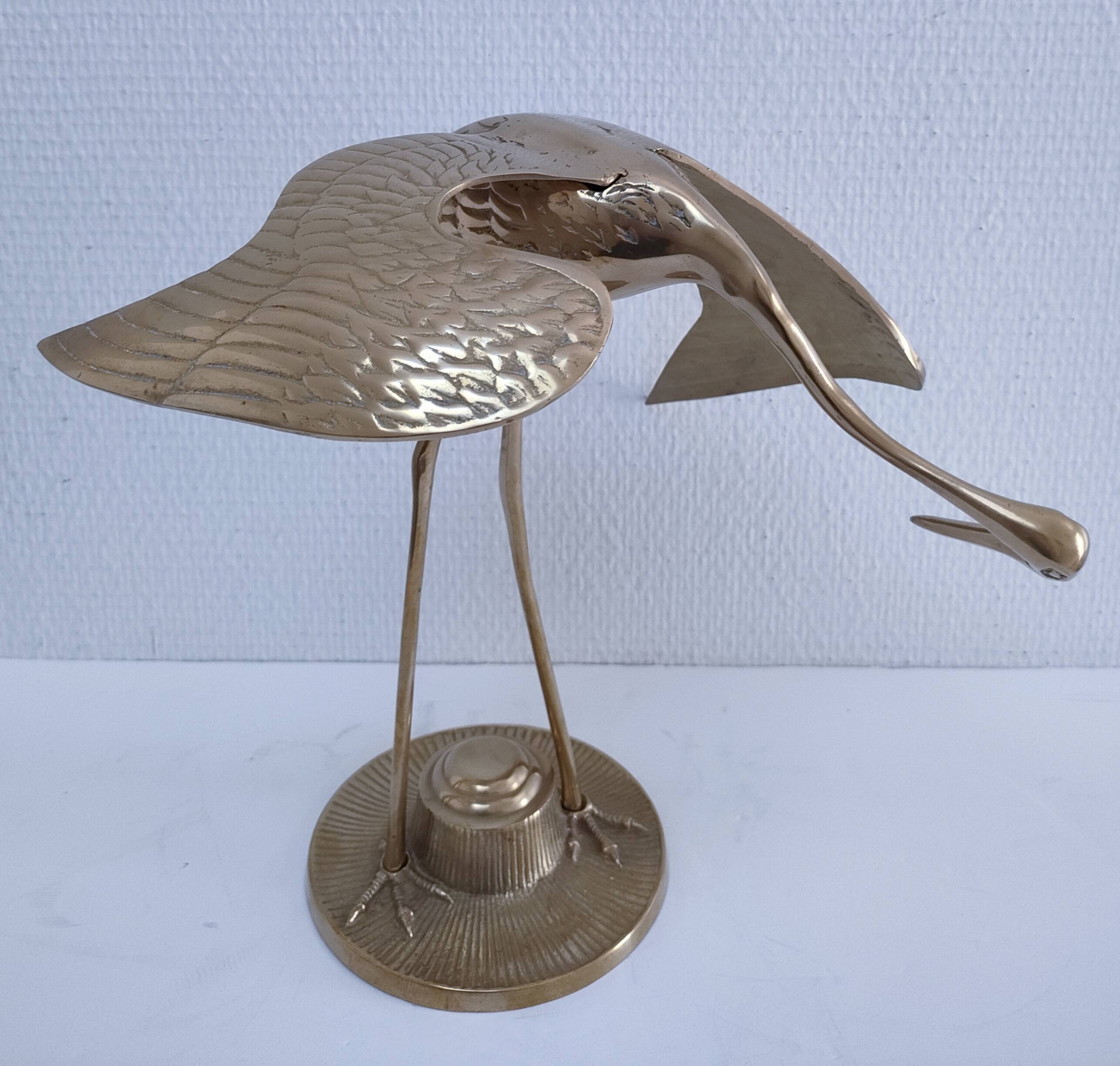 Two solid brass XL birds H. 48 cm