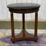 Empire-style side table from the 1950s in mahogany and black marble