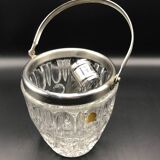 Crystal ice bucket and tongs