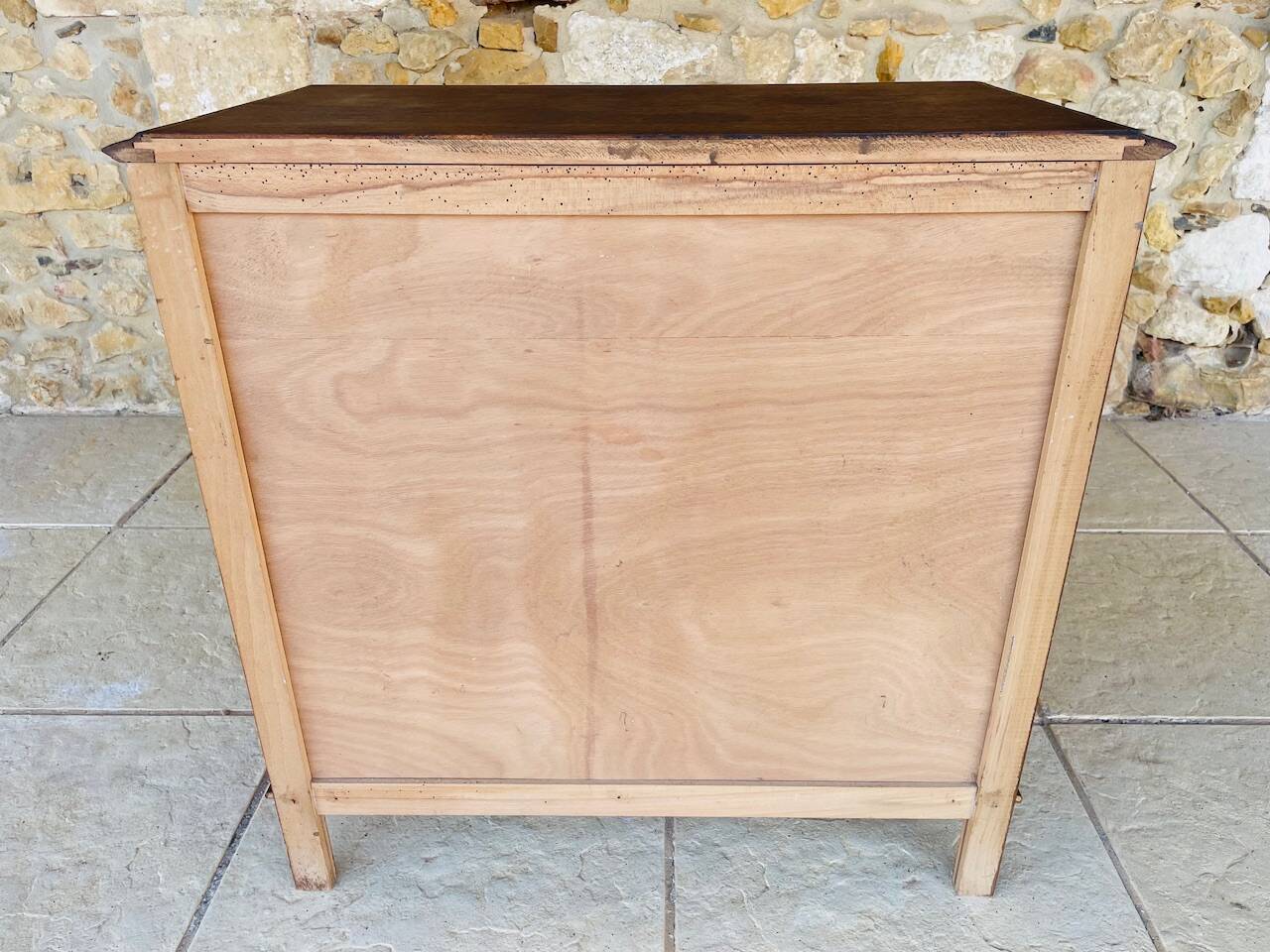 Commode vintage en noyer, pieds compas , circa 1950s