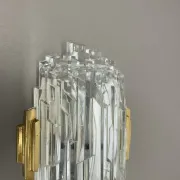 Beautiful CUBIC Ice Glass Wall Light by Hillebrand Lights, Germany, 1970s
