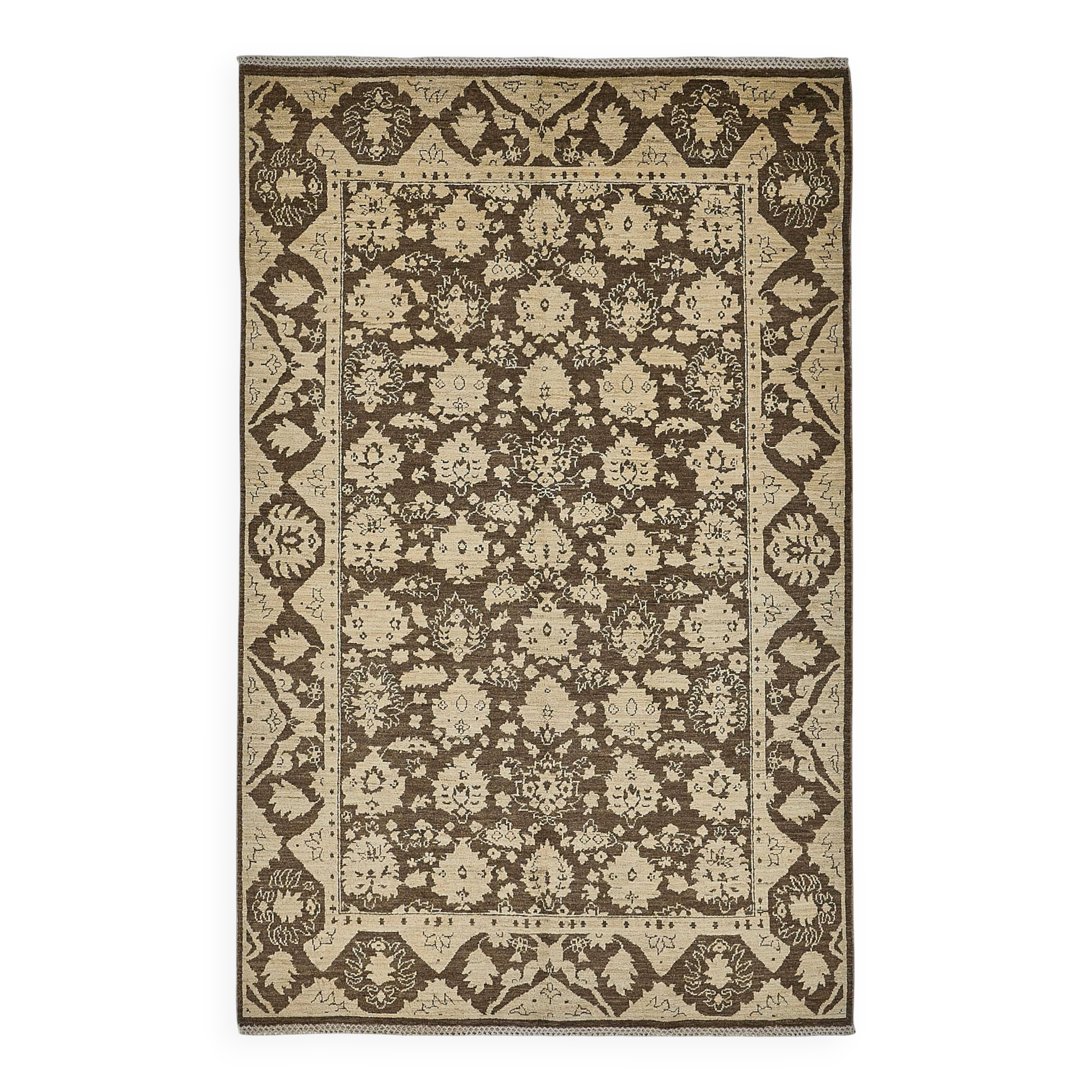 Tapis Oushak en laine noué à la main, 152 cm x 245 cm