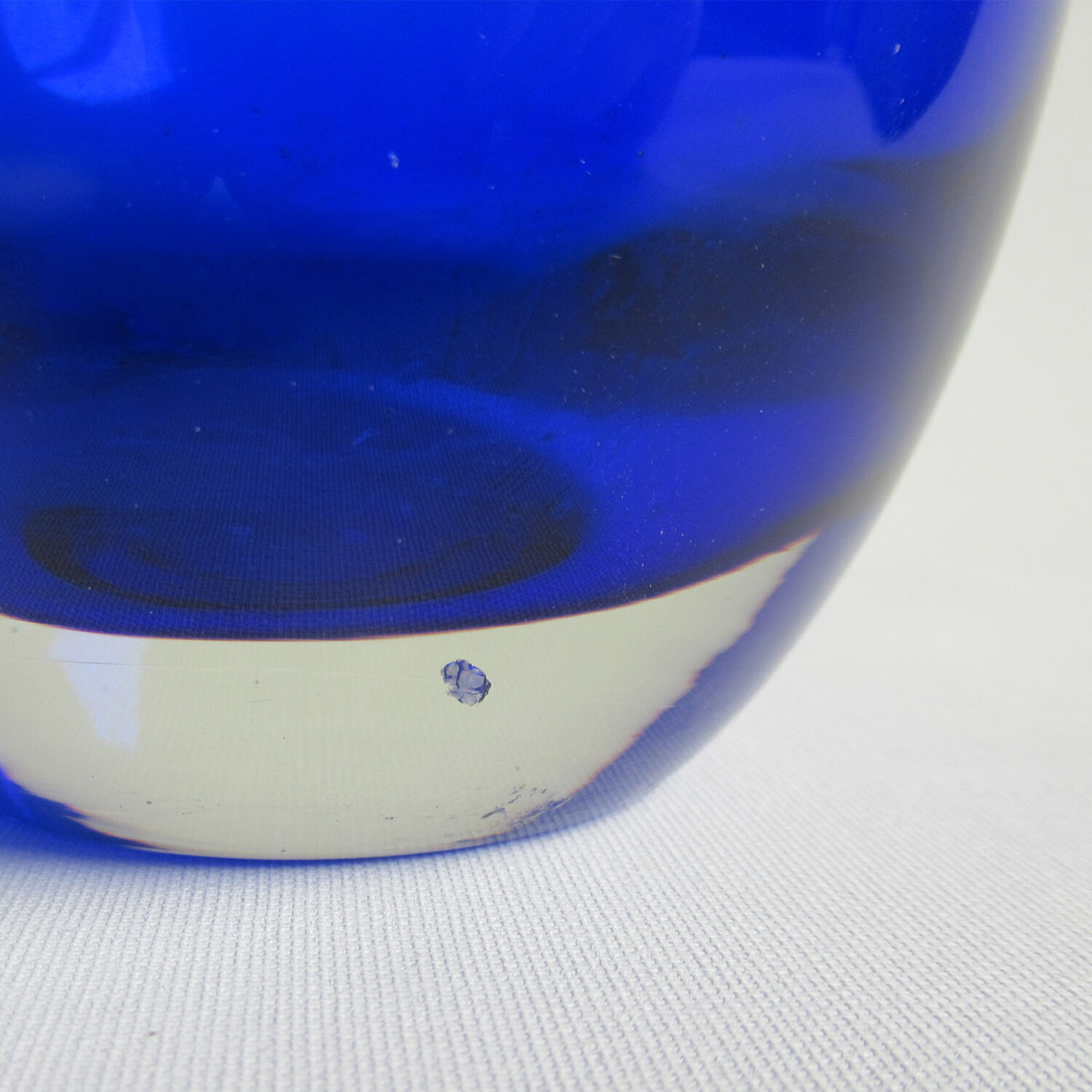 Vintage blue glass vase
