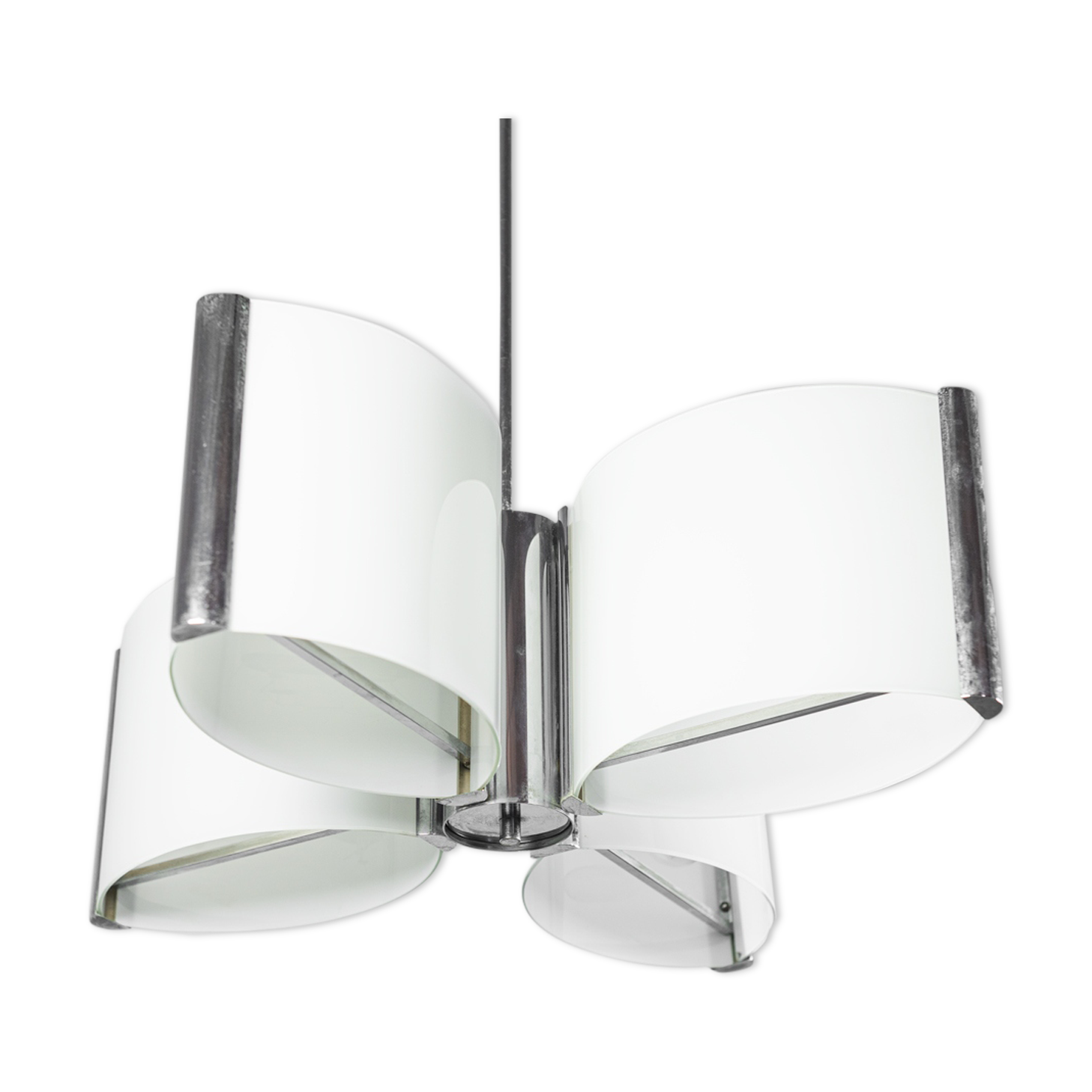 Modern vintage 12-light glass chandelier