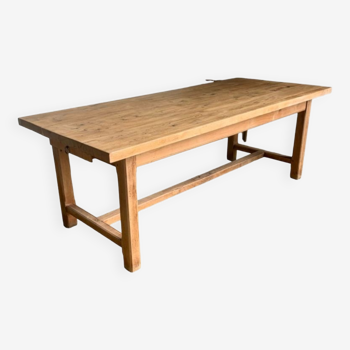 Raw wood farm table.
