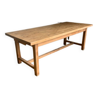 Raw wood farm table.