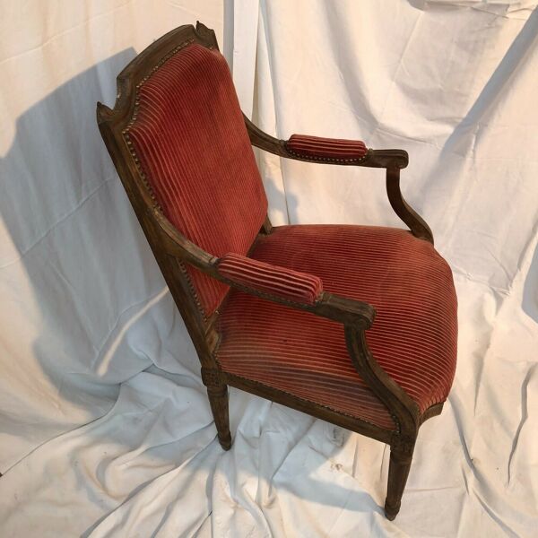 Fauteuil plat époque Louis XVI
