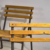 Anciennes chaises de jardin en fer jaune (c.1920). Ensemble de 4 pièces #39
