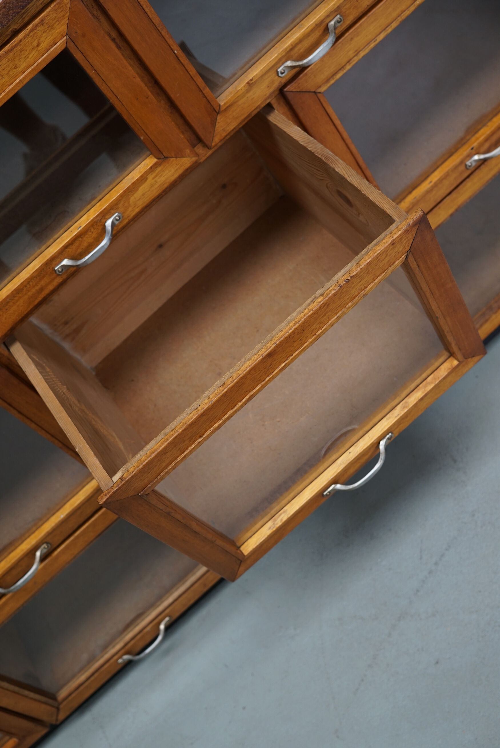 Vintage oak haberdashery cabinet / display cabinet, Netherlands, 1950s