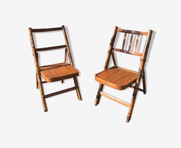 Paire de chaises bambou enfant