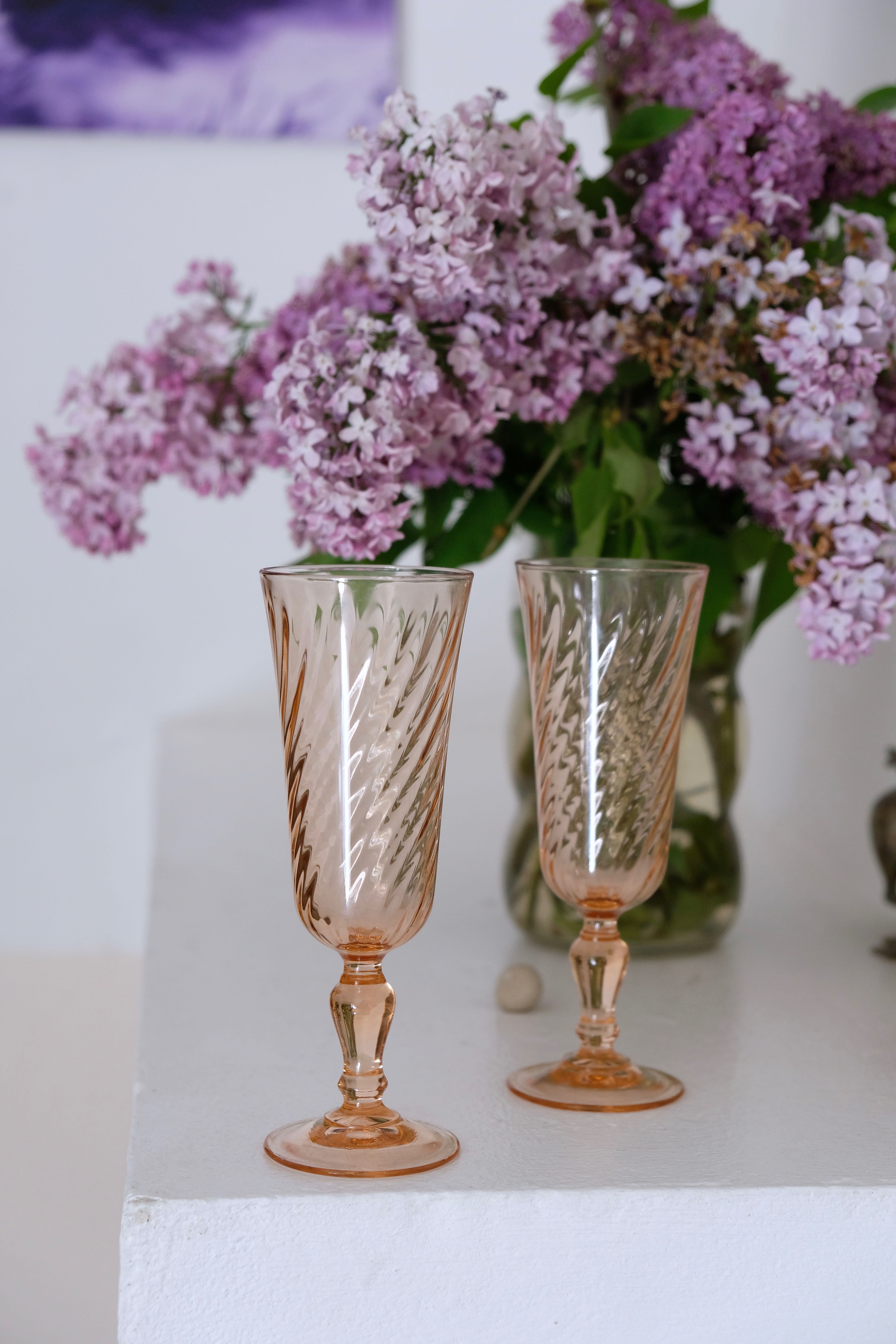 Lot of 12 champagne flutes Rosaline Arcoroc Luminarc