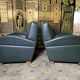 Pair of Poltrona Frau Green Leather Club Armchairs Limited Edition