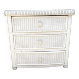 80s rattan chest of drawers