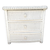 80s rattan chest of drawers