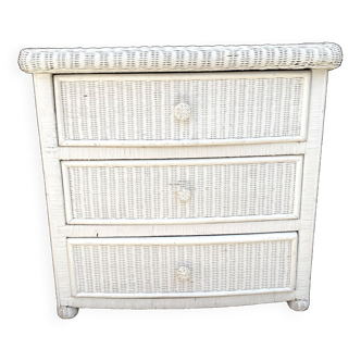 80s rattan chest of drawers