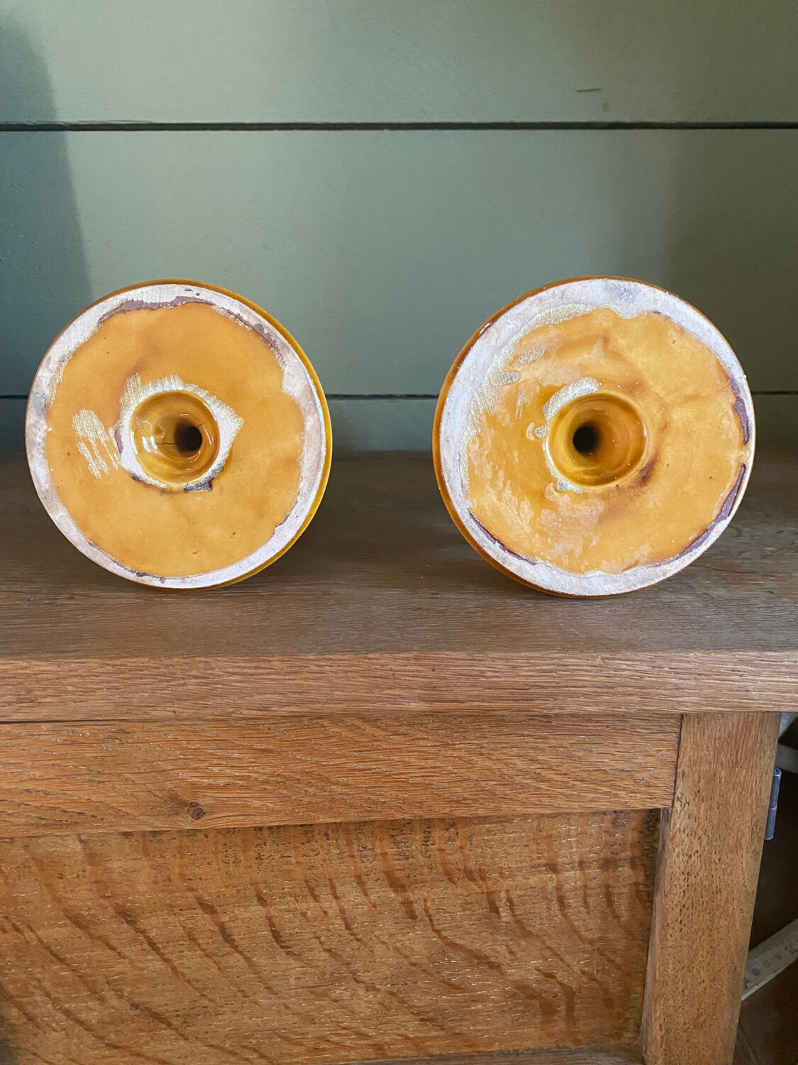 Pair of ceramic candle holders from Biot