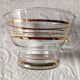 6 vintage 1950s champagne/dessert glasses with gold trim
