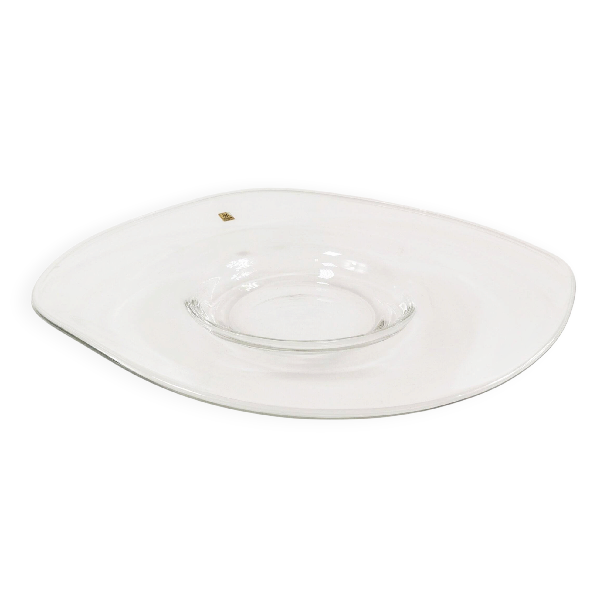 Large glass fruit platter Erwin Eisch, Germany 1960s