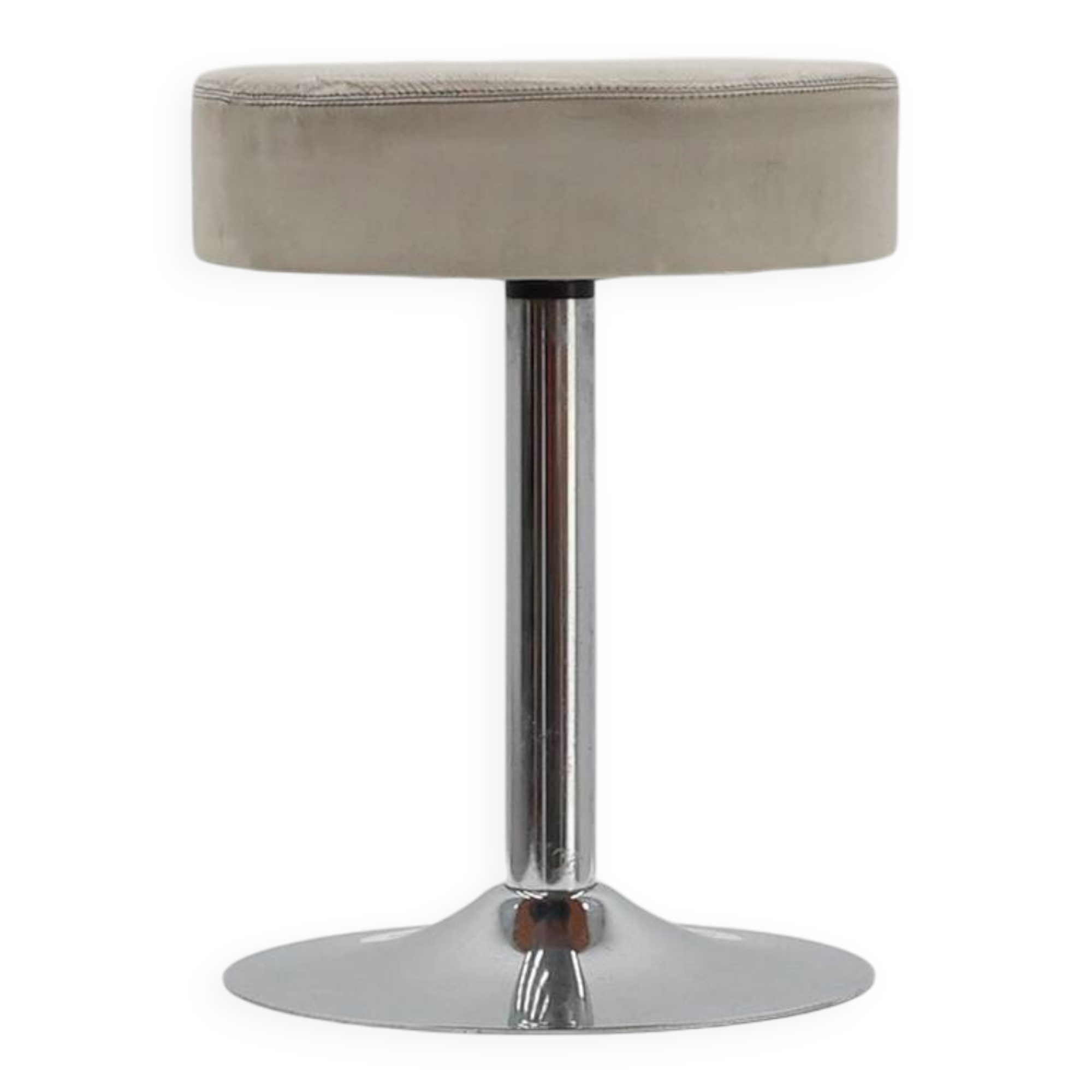Vintage Mid-century design stool in chrome with white leather seat, 1970s