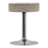 Vintage Mid-century design stool in chrome with white leather seat, 1970s