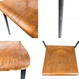 Chaise empilable vintage Mid-Century en bois design danois piètement métal