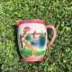 French earthenware rooster slip carafe / pitcher