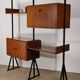 Bibliothèque modulable vintage en bois et métal Italie, 1960
