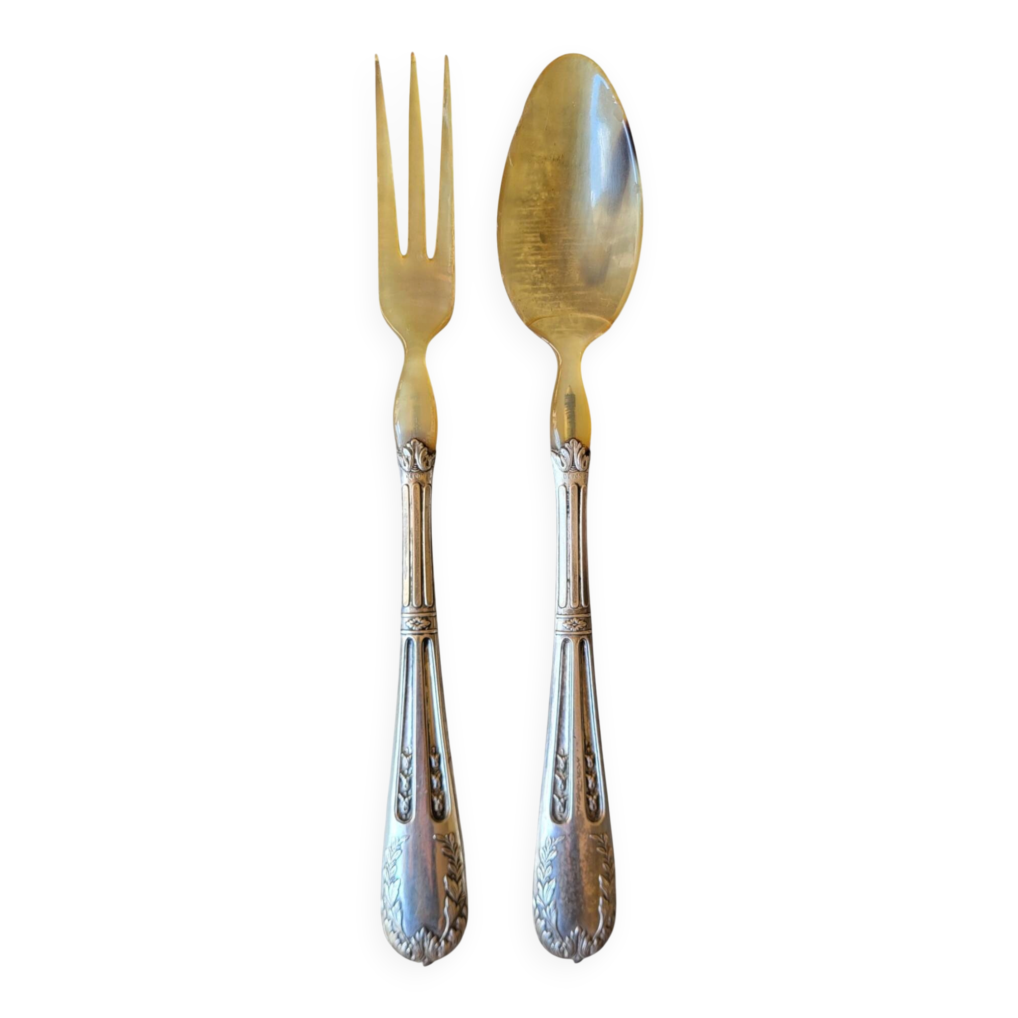 Silver-plated salad servers