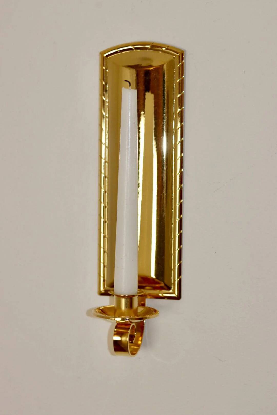 Pair Of Mid Century Style 24K Swedish Brass Sconces by Scandia