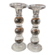 Pair of glass candle holders