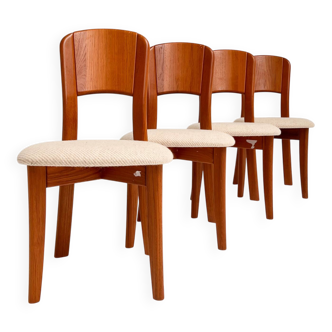 Ensemble de 4 chaises au design danois par Gramrode des années 1970.