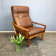 Lounge chair by Grete Jalk for Glostrup, teak and leather, 1960s